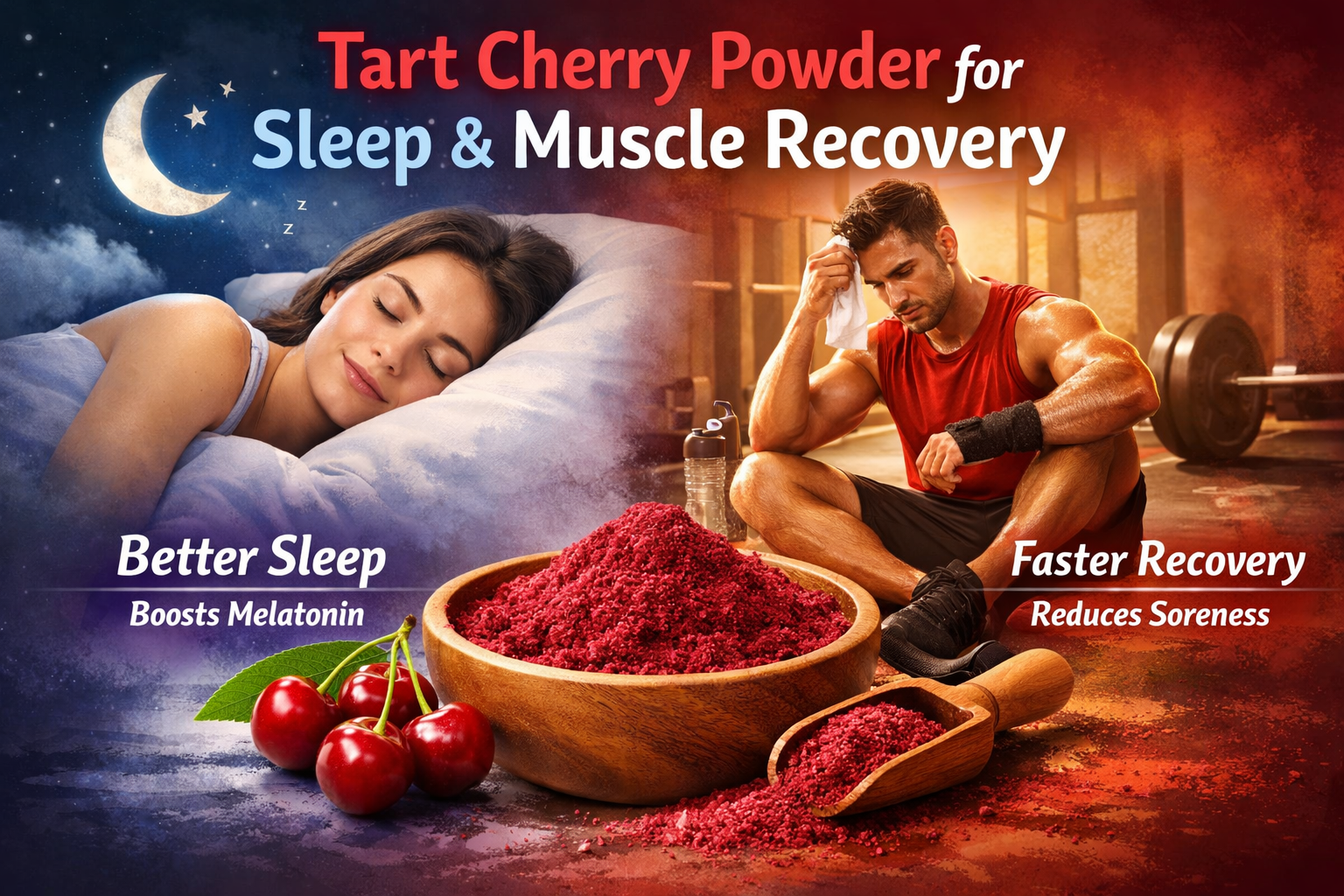 Tart Cherry Powder for Sleep and Muscle Recovery