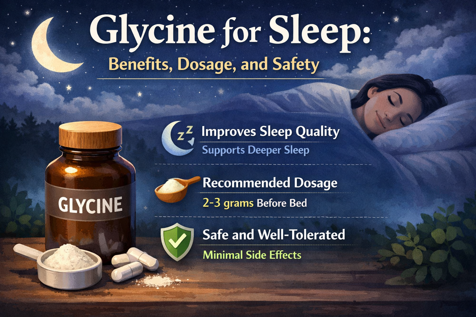 Glycine for Sleep: Benefits, Dosage, and Safety